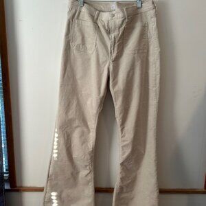 Gap Cream 70's Flare High rise corduroy pants, size 33/16